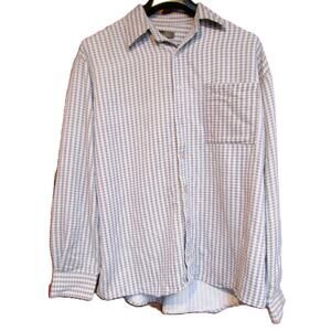 Urban Works Men's Button-Down Shirt Gray with Black Diamonds Pocket Size Large